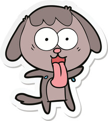 sticker of a cute cartoon dog