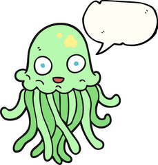 speech bubble cartoon octopus
