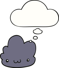 cute cartoon cloud and thought bubble