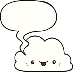 cute cartoon cloud and speech bubble