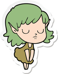 sticker of a cartoon elf girl