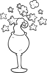 black and white cartoon magic goblet
