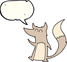 comic book speech bubble cartoon little wolf
