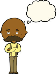cartoon grandfather with thought bubble