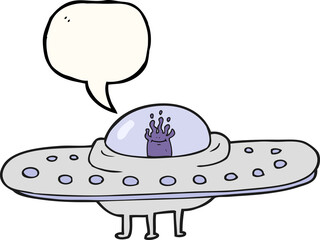speech bubble cartoon flying saucer