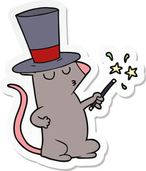 sticker of a cartoon mouse magician