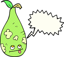 comic book speech bubble cartoon pear