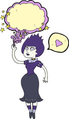 speech bubble cartoon vampire girl