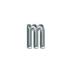 m glass effect typography letters