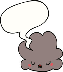 cartoon cloud and speech bubble