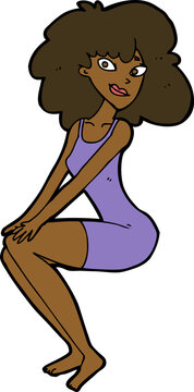 recommend clip art: cartoon sitting woman in dress