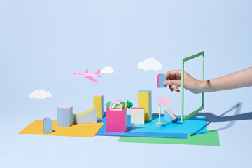 supermarket bag in mobile phone