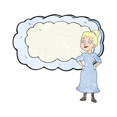 textured cartoon victorian woman in dress