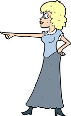 cartoon woman pointing finger