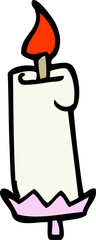 hand drawn doodle style cartoon lit candle