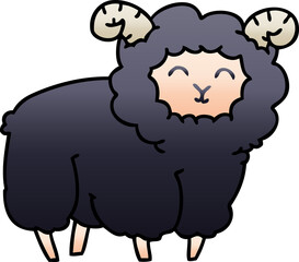 quirky gradient shaded cartoon ram