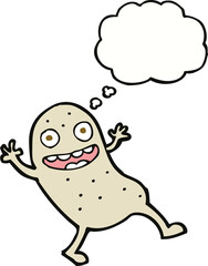 cartoon potato with thought bubble