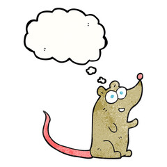 thought bubble textured cartoon mouse