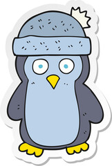 sticker of a cartoon penguin