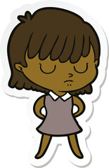 sticker of a cartoon woman