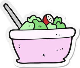 sticker of a cartoon salad