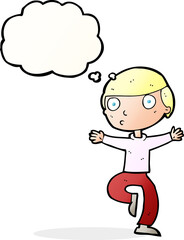 cartoon startled man with thought bubble