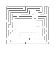 Maze with open space in center on white background