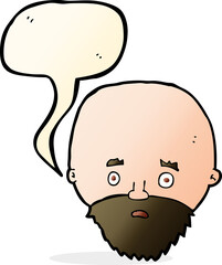 cartoon shocked man with beard with speech bubble