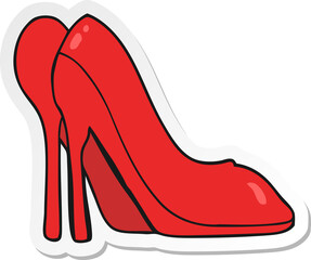 sticker of a cartoon high heel shoes