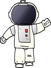 cartoon doodle walking astronaut