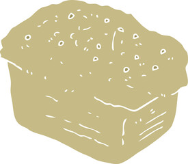flat color illustration of a cartoon bread