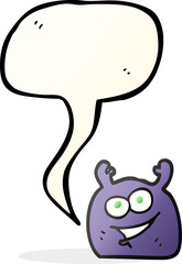 speech bubble cartoon little alien