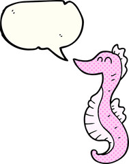 comic book speech bubble cartoon seahorse