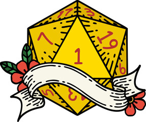 natural one d20 dice roll illustration