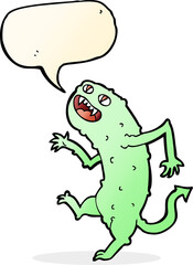 cartoon monster with speech bubble