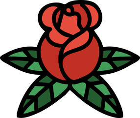 traditional tattoo of a single rose