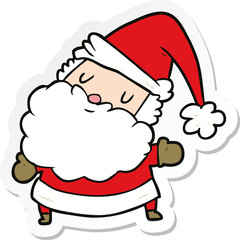 sticker of a cartoon santa claus