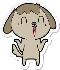 sticker of a cartoon dog