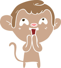 crazy flat color style cartoon monkey