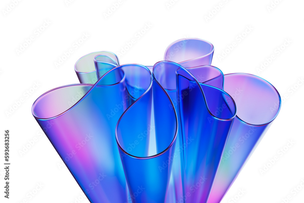 Canvas Prints abstract colorful gradient folded transparent plastic material 3d rendering, modern poster template