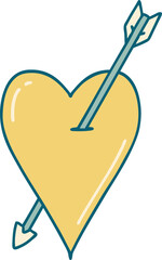 tattoo style icon of an arrow and heart