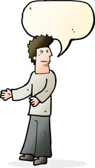 cartoon disgusted man with speech bubble