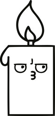 line drawing cartoon lit candle