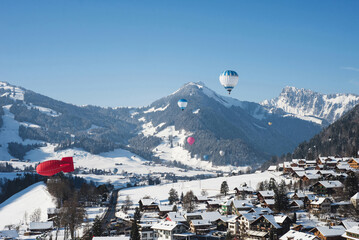 International hot air ballooning festival in winter