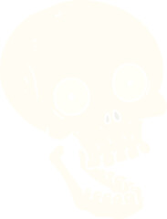 flat color style cartoon skull