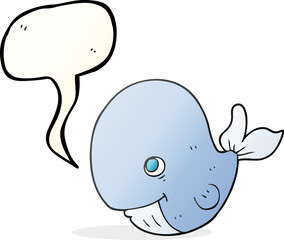 speech bubble cartoon happy whale
