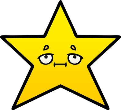 gradient shaded cartoon gold star