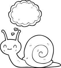 thought bubble cartoon cute snail
