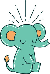 traditional tattoo style cute elephant