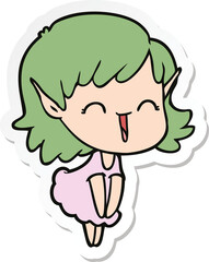sticker of a cartoon elf girl